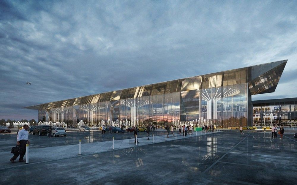 Строительство нового терминала международного аэропорта Толмачево, г. Новосибирск